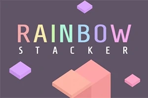 カラフルな立方体と「RAINBOW STACKER」という文字が描かれたイラスト。