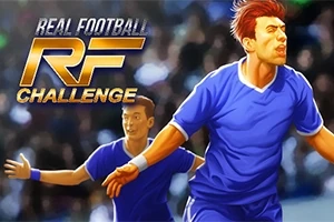 青いユニフォームを着たサッカー選手が二人描かれている。