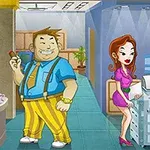 オフィスで働く3人のキャラクターが描かれたイラスト。