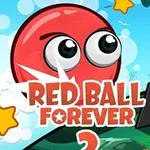 赤いボールのキャラクターが中央にあり、大きな目を持ち、周囲に星と「RED BALL FOREVER 2」のロゴが配置されているカラフルなイラスト。