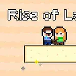2人のドット絵キャラクターが砂色の背景の上に立っている。