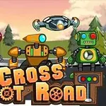 3体のカラフルなロボットと空飛ぶドローンが描かれた、背景に木々がある風景イラスト。