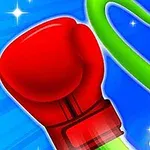 赤いボクシンググローブをした腕と緑のキャラクターが青い背景に描かれており、数字の2が表示されています。