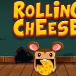 壁に「ROLLING CHEESE」と書かれた文字と、前面にチーズを持つネズミのキャラクター。