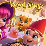 紫色の衣装を着た女性キャラクターと白い髭の小人が台所で料理をしているシーン。