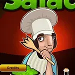 男性がシェフの帽子をかぶり、スプーンを手に持っているイラスト。