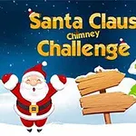 サンタクロースが雪の中でクリスマスツリーと木の看板の隣に立っているイラスト。