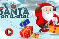 サンタがスケートでクリスマスキャンディを集めるよ
