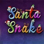サンタ帽をかぶった緑色のヘビが左下におり、右側にはクリスマスのデコレーションが施されたカラフルな文字がある。