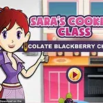 アニメーション風の女性キャラクターがキッチンに立っており、背景に「SARAS COOKING CLASS」の文字が表示されている。