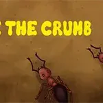 茶色の背景に「SAVE THE CRUMB」という黄色い文字と、数匹の蟻が描かれているイラスト。