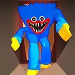 青い体と黄色い手足を持つキャラクターが、鋭い歯を見せてトンネルを歩いている。