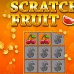 オレンジ色の背景に「SCRATCH FRUIT」と書かれ、チェリーの絵が含まれたスクラッチカード。