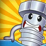 ネジのキャラクターが腕を広げて驚いた表情をしているイラスト。