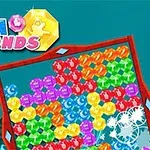 水中で色とりどりの宝石が並んでいるゲーム画面。
