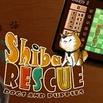 柴犬のイラストとゲームボードが描かれた画面。