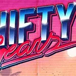 ピンクと青のグラデーション背景に「SHIFTY Gears」というスタイリッシュなテキスト。