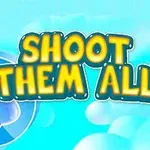 青い背景に黄色で「SHOOT THEM ALL」という文字が描かれている。