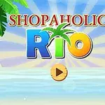熱帯の背景に「SHOPAHOLIC RIO」の文字とカラフルなオウムが描かれている画像。