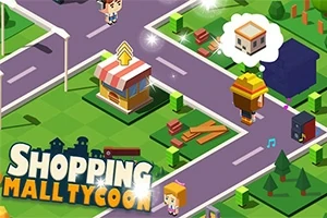 ピクセルスタイルのキャラクターと建物が配置されたカラフルな街の交差点。