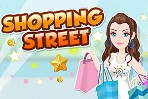 茶色い髪の女性が複数の買い物袋を持っており、金色の星やコインが背景にあるイラスト。