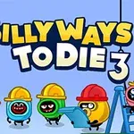 工事用ヘルメットをかぶったカラフルなキャラクターたちと「Silly Ways To Die 3」のタイトル。