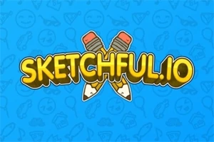 青い背景に黄文字で「SKETCHFUL