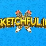 青い背景に黄文字で「SKETCHFUL