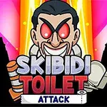 男性キャラクターが赤い目で笑い、左右にトイレや黒いシルエットが配置され、中央に大きな文字が書かれている。