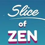 青い背景に「Slice of ZEN」の文字と指でなぞるイラスト。