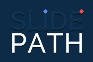 青い背景に大文字で「SLIDE PATH」と書かれており、「SLIDE」の文字には青と赤の点がある。