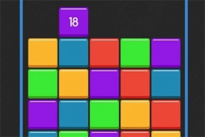 カラフルなブロックが縦に積み重なったデジタルパズルイメージ。