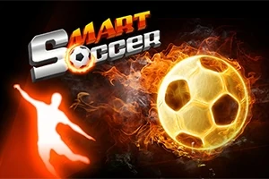 燃えるサッカーボールと躍動的なポーズをとるシルエット。