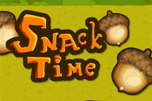 どんぐりと「Snack Time」と書かれた文字のイラスト。