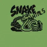 緑色の背景に黒い線で描かれた蛇と「SNAKE」の文字が目立つレトロなデザイン。