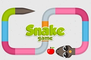 カラフルなヘビがアップルに向かっているイラスト。