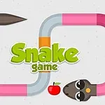 カラフルなヘビがアップルに向かっているイラスト。