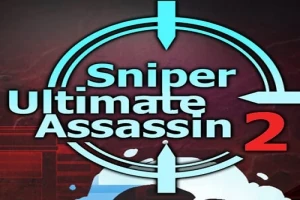 青いスナイパーの照準の中に「Sniper Ultimate Assassin 2」の文字が書かれたデザイン。