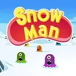 カラフルな一つ目のモンスターたちが雪景色の中にいるイラスト。