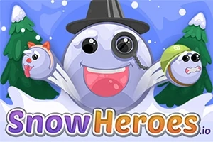 大きな丸いキャラクターがシルクハットとモノクルを着けており、両側には小さなキャラクターがいる。
