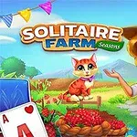 麦わら帽子をかぶった女性が、猫や果物の入ったかごと共に微笑んでおり、背景には旗が飾られている。