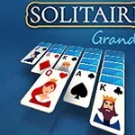 青い背景に、トランプのカードが並び、「SOLITAIRE Grande」と書かれています。