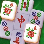 緑の背景に白い麻雀タイルがあり、赤いバラの絵や漢字が描かれている。