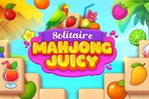 カラフルなマージャン牌やフルーツ、カクテルが描かれた華やかな画像。
