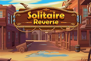 西部の町を背景に「Solitaire Reverse」という看板が描かれているイメージ。