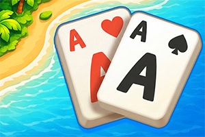 青い水面を背景に、ハートとスペードのエース2枚のカードが重なって描かれているイラスト。