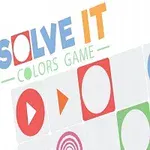 カラフルな矢印と円が並んでいるデザインと「SOLVE IT COLORS GAME」というテキスト。