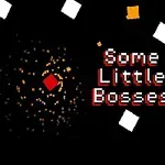 黒い背景に赤い正方形と白い正方形、オレンジの四角形が点在し、隣に「Some Little Bosses」のテキストが表示されている。
