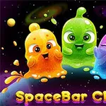 カラフルな3つのスライムが楽しそうに並んでいるイラストで、1つのスライムが「PLAY WITH US!