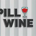「SPILL WINE」という文字とワイングラスのイラストが描かれた画像。